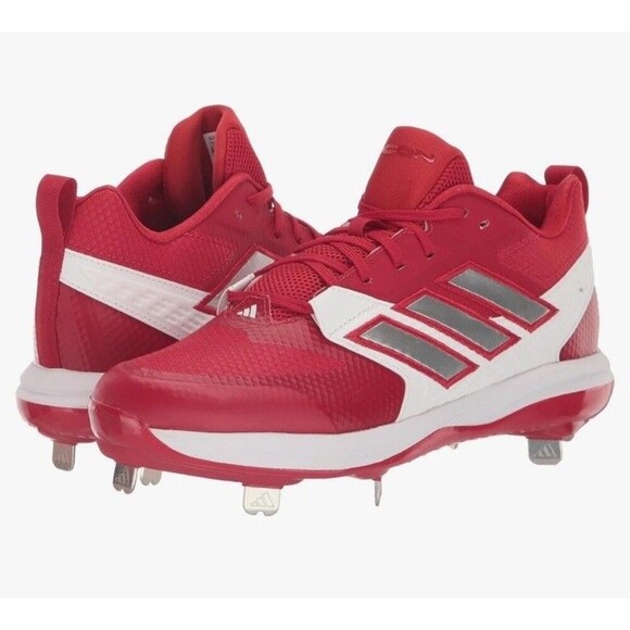 ADIDAS Men's Icon 8 Sneaker Cleats Size 6.5 Red NEW Baseball Sports Athletic - Picture 1 of 12